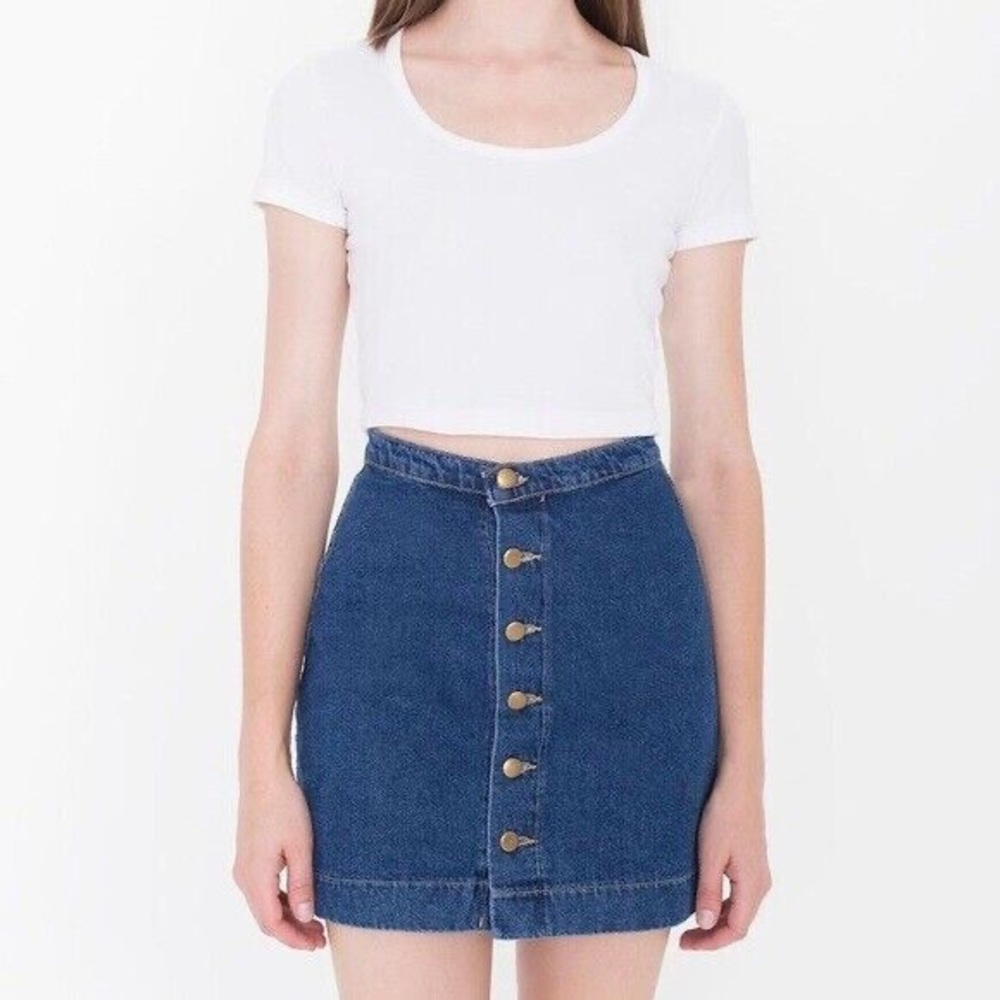 American Apparel Button Down A Line Skirt